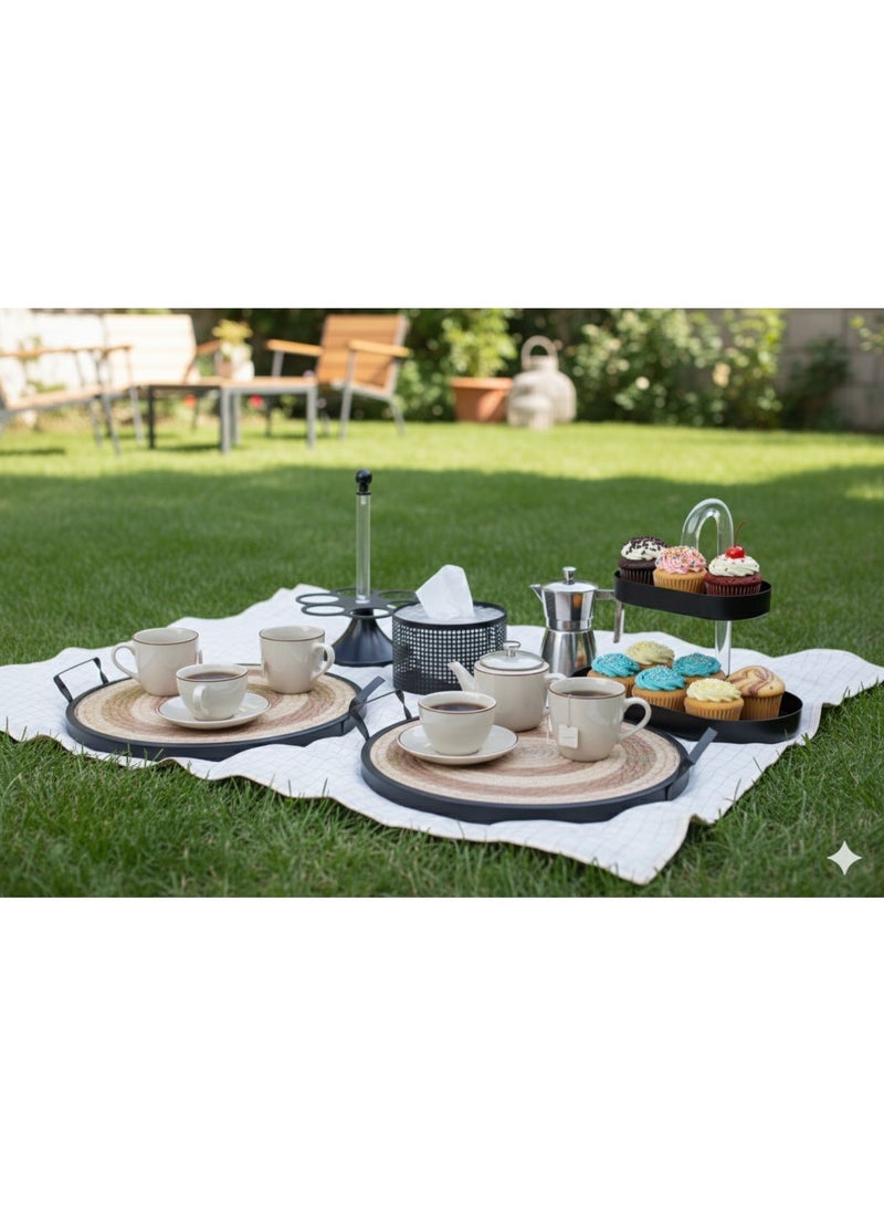 Elegant Hospitality Set with Dessert Stand, Serving Trays, Cup Holder and Tissue Holder - Image 1